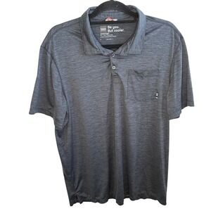 SAXX Dark Heather Grey DROPTEMP All Day‎ Cooling Polo Shirt Men's Size Large